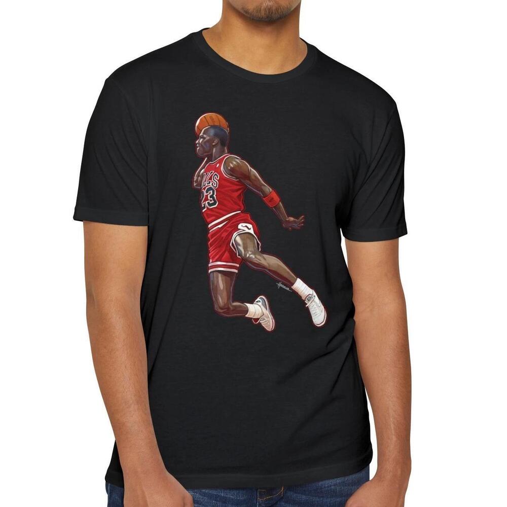 Michael Jordan Slam Dunk Chicago Bulls T-Shirt Basketball Tee Sports Shirt